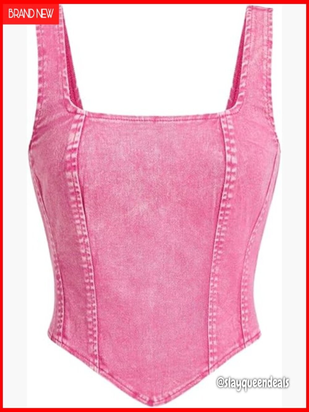 Denim Corset Tank Top Asymmetrical Hem Crop Top Zip Back